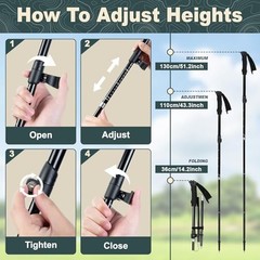 Trekking Poles for Hiking, 2Pcs Aircraft-Grade Aluminum Alloy Walking Sticks
