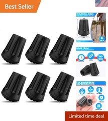 Essential 6 Count Hiking Pole Rubber Tips – Reliable Replacement for Outdoors