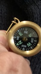 Marbles Brass Pin On Compass Hunting 1″ Diameter