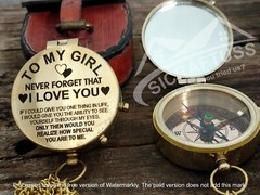 To My Girl Brass Compass -Personalized Engraved Compas-Gift For Every Occassions