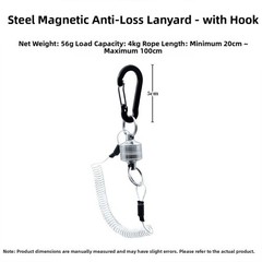 Magnetic Fishing Accessory Clip Auto Lock Retractable Stainless Steel Wire Rope