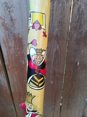 Walking staff. Alice and Wonderland themed, hand crafted, hand painted.