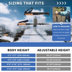 Trekking Hiking Poles – 2 Pack Adjustable Walking Sticks Collapsible Lightwei…