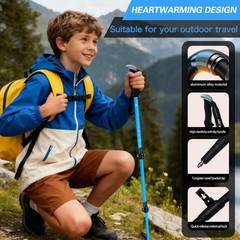 Hiking Trekking Poles for Kids, 2 Pack Anti Shock, Adjustable, Collapsible Hi…