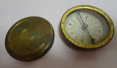 Brass Compasses 2 Handheld German N E S W Glass w Cover Lot Pair