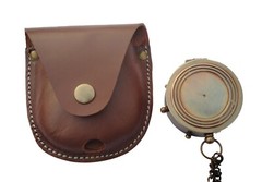 Engraved QUOTE Antique Brass Compass with Leather Case, Gift for Loved Ones