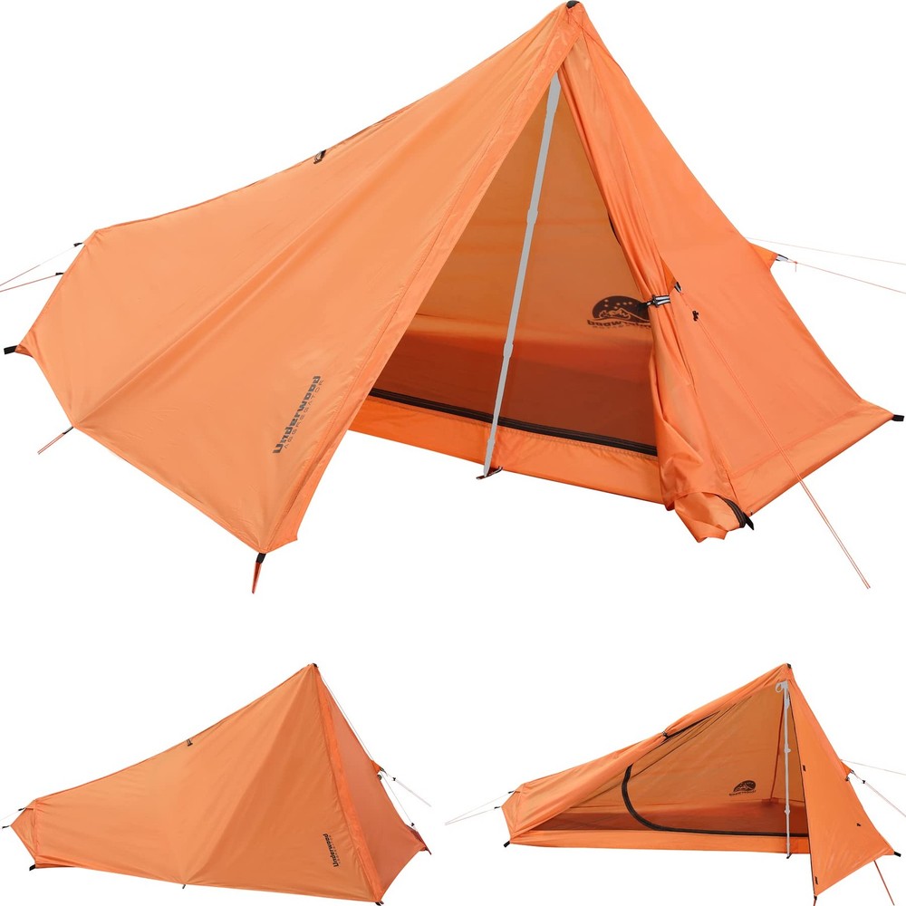 1 Person Trekking Pole Tent for Backpacking – Ultralight 1P-Yellow, Yellow