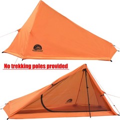 1 Person Trekking Pole Tent for Backpacking – Ultralight 1P-Yellow, Yellow