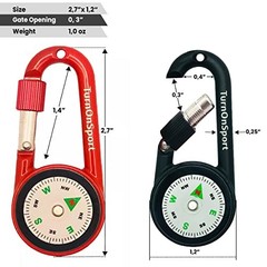 Carabiner Clip On Compass Hiking – Compact Compass Keychain Backpacks Black Red