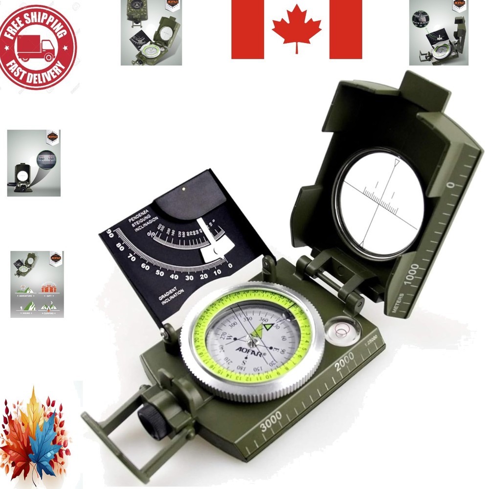 Camouflage Waterproof Outdoor Compass with inbuilt Inclinometer for Explorers