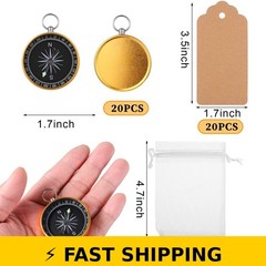 TaoBary 60 Pcs Mini Compasses Party Favors Set for Weddings & Travel