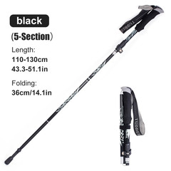 5-Section Portable Outdoor Fold Trekking Pole Walking Hiking Stick Telescopic Cl