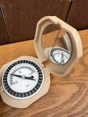 Brunton Cadet Pocket Transit Compass Beige Mirror Made USA Mapping Survey Field