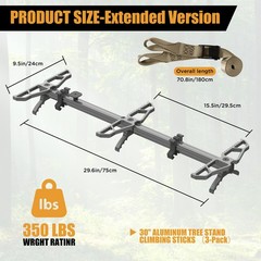 RiteAim 30″ Climbing Sticks,Lightweight Aluminum 30-Inch, gray-green