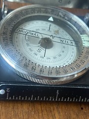 ORIGINAL STEIGUNG WILKIE PRISMATIC SIGHTING COMPASS BOX W/ CASE Non Working