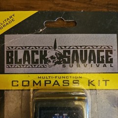 Black Savage Survival Multi-Function Compass Kit Thermometer Hygrometer LED