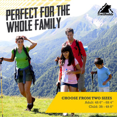 Collapsible Hiking Poles for Kids – Pack of 2 Trekking Poles for Hiking, Camping
