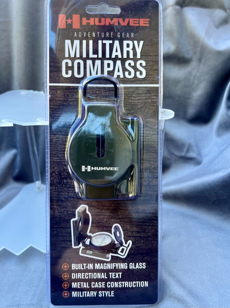 HUMVEE Military Compass HMV-COMPASS-OD Olive Drab Metal Case New in Box