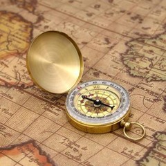 Waterproof Luminous Kids Compass Copper for Hiking, Camping, Hunting, Climbing