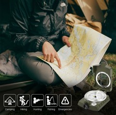 Professional Compass Geological Hiking Navigation Army Outdoor Green New