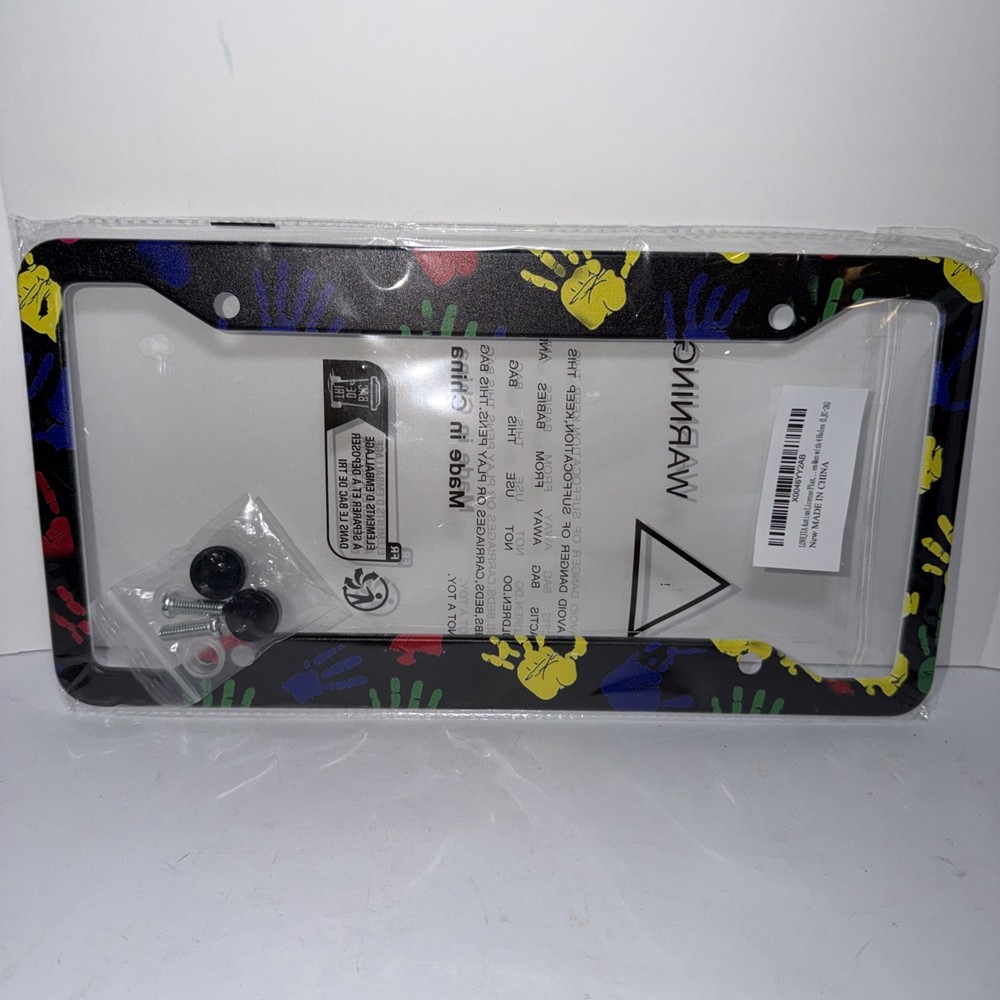 Rainbow Palms Autism Awareness License Plate Frame, Black License Plate SYC-14