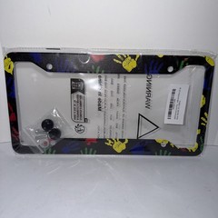 Rainbow Palms Autism Awareness License Plate Frame, Black License Plate SYC-14