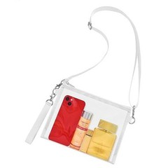 Clear Bag for Stadium Events, Clear Purse with Detachable Strap, Sports White