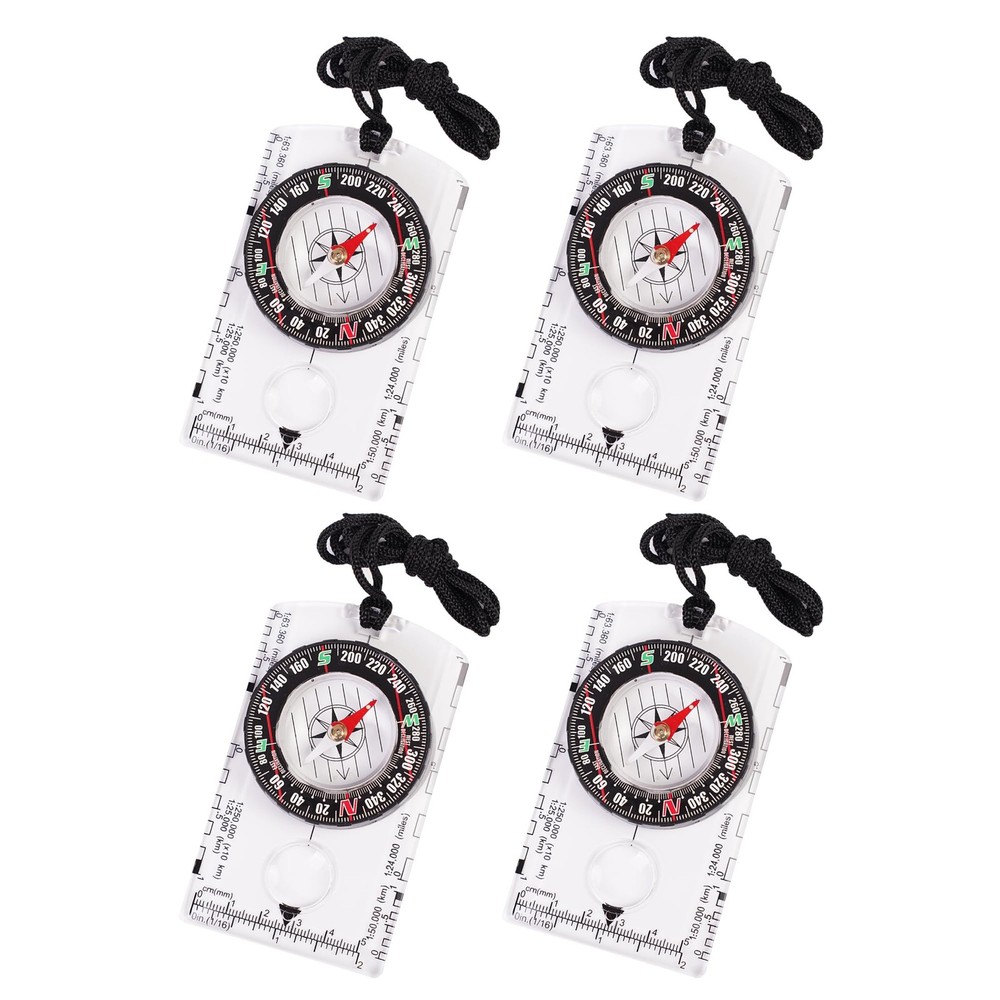 4 Pcs Outdoor Compass with Adjustable Declination,Magnifier,Ruler,Scale. Mult…