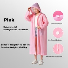 Extra Long Portable EVA Raincoat Waterproof Thickened Reusable Material