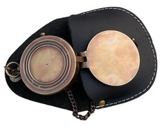 Retro PU Leather Compass Bag Portable Waist Pouch Outdoor Camping Watch Case