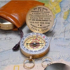 Luminous Compass Hiking Survival Retro Golden Pocket Compass