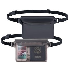 CADONO 2-Pack Waterproof Pouch with Adjustable Waist Strap—Screen Touch—Black
