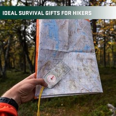 Compass Ruler Magnifying Scale Scout Hiking Camping Boating Orienteering Map US