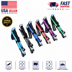 Adjustable Folding Trekking Pole Lightweight Aluminum Hiking Walking Stick Staff