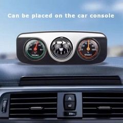 Universal Car Interior 3-in-1 Compass Thermometer Hygrometer Gauge for Dashboard