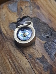 Mini EDC Minimalist Keychain Compass w/Titanium Keyring