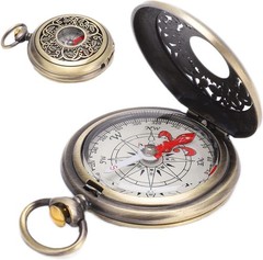 Brass Compass Hiking Durable Shockproof Waterproof Navigation Tool for Outdoo…