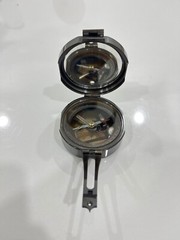 Antique Finish Solid Brass Brunton Compass in Wooden Box Maritime Nautical
