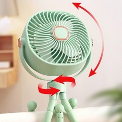 Stroller Fan Portable 8000mAh Battery 4 Speed Settings 360 Degree Rotating Head