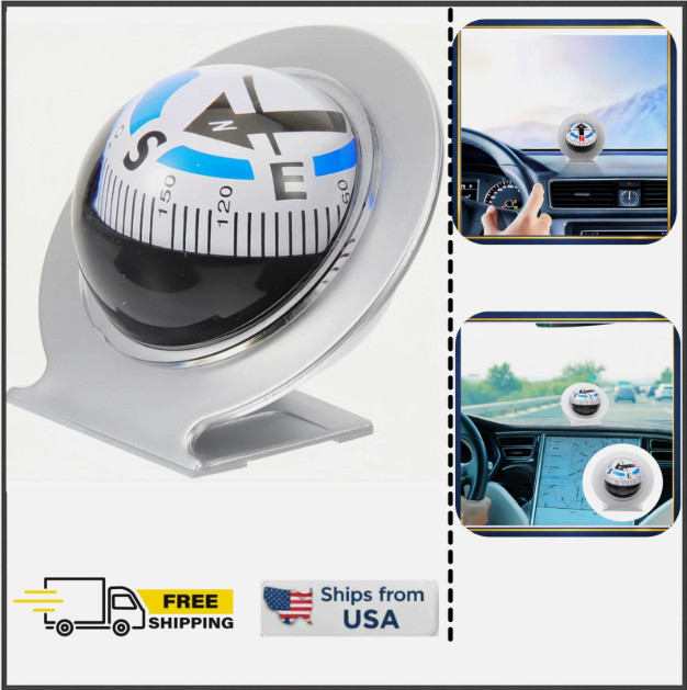 1PCS Adjustable Car Dashboard Navigation Compass Ball For Boat Marine Truck`