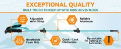 Kids Trekking Poles for Hiking – Collapsible Lightweight Hiking Poles, 2 Pack