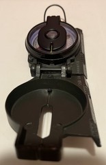 WOOLRICH ENGINEER LENSATIC COMPASS W/Instructions FOLDING FIELD Black Hard Case