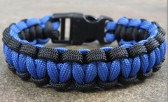(2) Pack 9″ Police Paracord (Thin Blue Line)