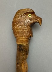 Hand Carved Eagle Head Twisted Wood Solid Walking Stick ( 57” Tall )