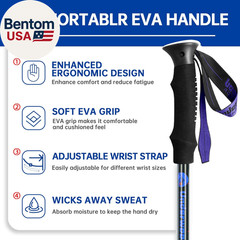 Collapsible Trekking Poles for Hiking 2 Pack – Adjustable Aluminum Hiking Poles,