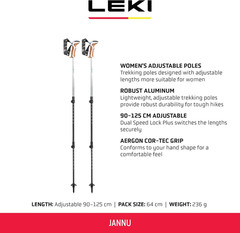 Jannu Aluminum Adjustable Lightweight Walking Poles for Trekking & Hiking