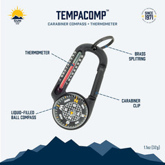 Tempacomp – Ball Compass and Thermometer Carabiner | Hiking, Backpacking, and Ca