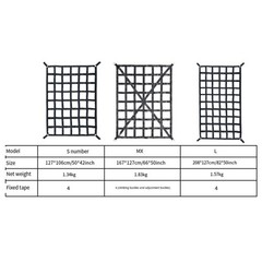 Cargo Net for Truck Bed and Roof Rack with Adjustable Hooks