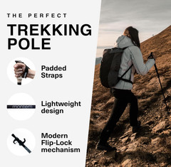 Ultra Strong Trekking, Walking, and Hiking Poles -One Pair (2 Poles)-Collapsible