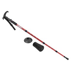 Trekking Poles, Collapsible Telescopic Hiking Pole 21-43 Inch T Handle Red